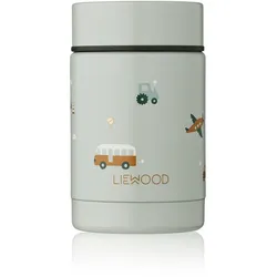 LIEWOOD - Nadja Lunchbox, 250 ml, Fahrzeuge, dove blue mix