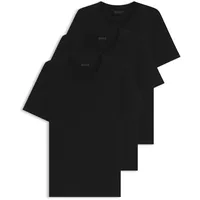 Boss T-Shirt RN 3P Classic - Schwarz Baumwolle unifarben, schwarz, NOS