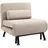 Homcom Schlafsessel 75 x 75 x 70 cm Beige mit Kissen