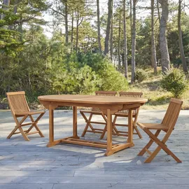 Tikamoon Gartentisch Oval 180 x 75 x 100 cm Braun/Silber