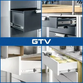 Gtv Versalite Touch PRO Schubladenschienen Schubladenauszüge - 45 x 350 mm - Push-to-Open + Soft-Close Schienensystem - Teleskopschiene Kugelführ...
