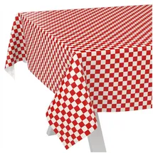 ANRO Wachstuchtischdecke abwaschbar Karo 200 x 140 cm Rot