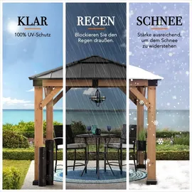Sunjoy Gazebo Rapi Zedernholz 273 cm x 273 cm Anthrazit FSC®