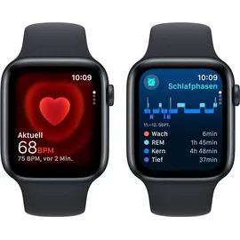 Apple Watch SE 2023 GPS 44 mm Aluminiumgehäuse mitternacht, Sportarmband mitternacht S/M