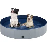Faltbarer Hundepool, Tragbare Haustierbadewanne, Geeignet Für Hunde Und Katzen, Für Drinnen Und Draußen Verwendbar, 80 X 30 Cm, Grau