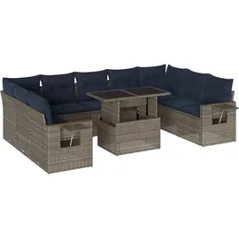 vidaXL Gartensofa-Set 10-tlg. grau