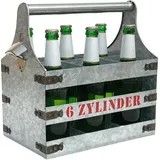 DanDiBo Ambiente Bierträger Metall mit Öffner Flaschenträger 6 Zylinder V6 96402 Flaschenträger Flaschenöffner Flaschenkorb Männerhandtasche Männergeschenke