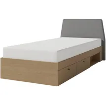 Deine Möbel 24 Jugendbett ALBI 120 x 200 cm Eiche grau