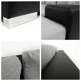 Mirjan24 Ecksofa Orkan, Elegante Polsterecke, Schlaffunktion und Bettkasten, Eckcouch vom Hersteller (Farbe: Rico 12) - Grau