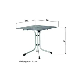 Sieger Klapptisch 80 x 80 x 73 cm graphit/beton hell