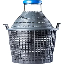 Kadax Glasballon, Gärballon mit Kunststoffkorb, Weite Öffnung, Weinballon, 15l - Kadax