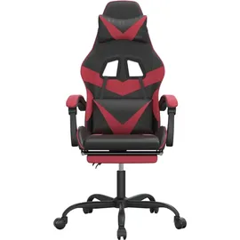 vidaXL Gaming-Stuhl Kunstleder Schwarz & Weinrot