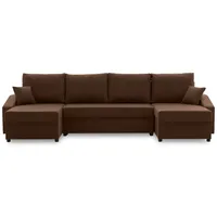 Ecksofa SPARTA PLUS U-Form mit Schlaffunktion BONELL - Eckcouch mit 3 Bettkasten, braun - Braun