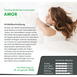 Fdm Taschenfederkernmatratze, Weiß, H3 H4, Taschenfederkern, Rechteckig, 140x200 cm, Oeko-Tex® Standard 100, Schlafzimmer, Matratzen Shop, Matratzen, Taschenfederkernmatratzen