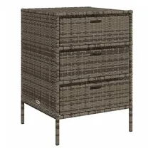 vidaXL Gartenschrank Grau 55x59x80 cm Poly Rattan