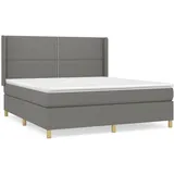 vidaXL Boxspringbett mit Matratze Dunkelgrau 160x200 cm Stoff1377864