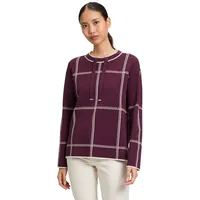 Betty Barclay Damen Strickpullover kariert Patch Dark Red/Beige,38 -