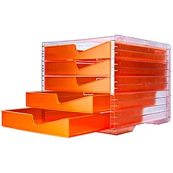 styro Schubladenbox styroswingbox NEONline  neon-orange 275-8430.2464, DIN C4 mit 5 Schubladen