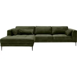 TRENDMANUFAKTUR Ecksofa »Luzi, wahlweise mit Schlaffunktion und Bettkasten bestellbar, L-Form«, Designsofa mit tollem Sitzkomfort, Metallfüße schwarz, Breite 280 cm