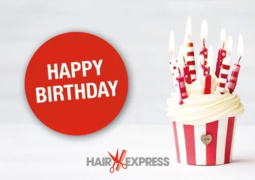 HairExpress Gutschein Trägerkarte Geburtstag