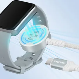 Swissten Swissten, Magnetisches Ladegerät 2.5W USB-C für Apple Watch Nylon 1.2m, Weiß - Weiß