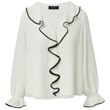 s.Oliver BLACK LABEL Langarmbluse s.Oliver – Bluse Damen – Volants & Kontrast?Details &ndash weiß 44 EU