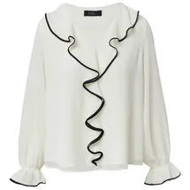 s.Oliver BLACK LABEL Langarmbluse s.Oliver – Bluse Damen – Volants & Kontrast?Details &ndash weiß 44 EU