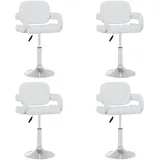 vidaXL Esszimmerstühle 4 Stk. Drehbar Weiß Kunstleder