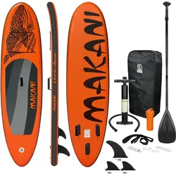 ECD Germany Surfboard Stand Up Paddle SUP Board Makani Paddelboard aufblasbar Orange 320 cm