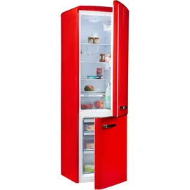 Amica KGCR 387 100 R Retro-Kühl-Gefrierkombination (244 l, 1810 mm hoch, Rot)