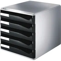 Leitz Bürobox BxHxT 291x292x352mm 5 Schubladen lichtgrau/schwarz | Gr.: