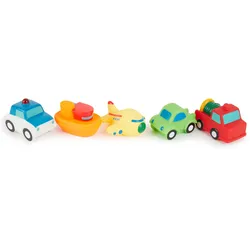 Bieco - Set Badewannen Spielzeug"Fahrzeuge", 5-teilig