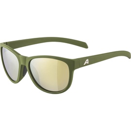 Alpina NACAN II - Verspiegelte und Bruchsichere Sonnenbrille Mit 100% UV-Schutz Für Erwachsene, olive matt, One Size