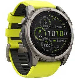 Garmin fenix 8 Solar 51 mm Graphit/Titanium Titan Silikon-Armband 26 mm