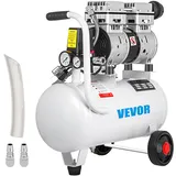 VEVOR 25L Leiser Kompressor Druckluft 750W Druckluftkompressor Flüsterkompressor Luftabgabe Extra Ölfreier Luftkompressor