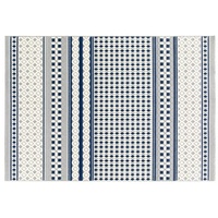 Teppich DomDeco In- & Outdoor-Teppich "Rows n Columns", DomDeco, rechteckig, Höhe: 6 mm blau|weiß