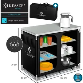 Kesser Campingschrank Campingküche Schwarz/Weiß