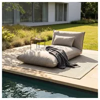 HOME DELUXE Sitzsack Outdoor Loungebett RIGA, 180 x 105 x 70 cm - Abnehmbarer Bezug, Gartenliege grau