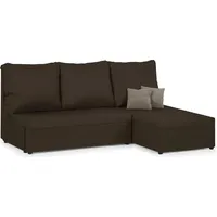 3-Sitzer-Ecksofa mit Schlaffunktion TOM - Dunkelbraun/Hellbraun - Dunkelbraun/Hellbraun
