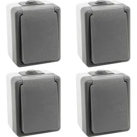 ETT Feuchtraumsteckdose 4 St. Grau