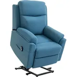 HOMCOM Relaxsessel elektrisch Fernsehsessel mit Aufstehhilfe für Senioren, Liege- & Schlaffunktion, Leinenoptik Blau 83x89x102cm   Aosom.de