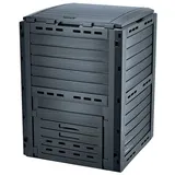 Spetebo Kunststoff Kompostierer 81 x 61 cm anthrazit - 280 Liter - Komposter mit Deckel und Entleerungs Luke - Garten Abfall Bio Müll Kompost Behälter