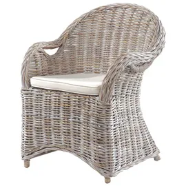 Lomadox Gartenstuhl GAZA-120 Sessel 56 x 64 x 88 cm weiß