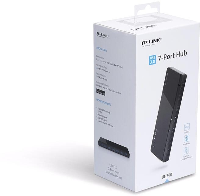TP-LINK UH700 7-Port USB 3.0 Hub, schwarz