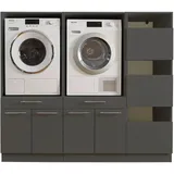 laundreezy Anthrazit, Holzwerkstoff, 2 Schubladen, 185x162x67.5 cm