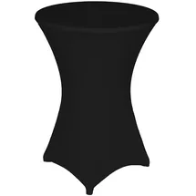 TexDeko Stretch Stehtischhusse für Bistrotisch Ø 60-65 cm Schwarz | strapazierfähig verstärkte Fußtaschen bügelfrei waschbar