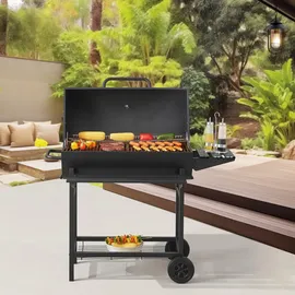 casa.pro Holzkohlegrill Armento 95 x 108 x 61 cm Schwarz 