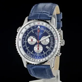 Swiss Alpine Military Spirit Herren-Chronograph Edelstahl/Leder 7078.9535 NEU!!!