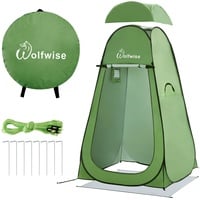 Wolfwise Pop up Umkleidezelt Toilettenzelt, Camping Duschzelt Mobile Outdoor Privatsphäre WC Zelt Lagerzelt, Tragbar (Grün)