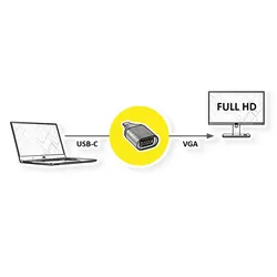 ROLINE Display Adapter USB Typ C - VGA